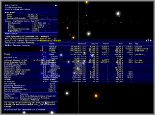 SPARTAC: Solsystem mit Info-Fenstern